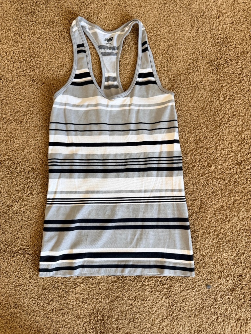 Women's New Balance White, Grey and Black racerback tank S NWOT